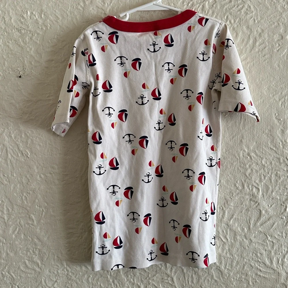 Hanna Andersson Short John Sailboat Anchor Top Red White Blue Kids Children’s 12